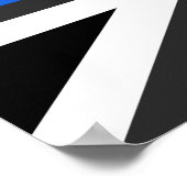 Poster Drapeau du Royaume-Uni de la ligne bleue mince (Coin)