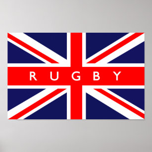 Poster Drapeau du Royaume-Uni de rugby