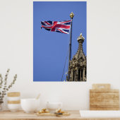 Poster Drapeau du Royaume-Uni survolant Westminster. (Cuisine)