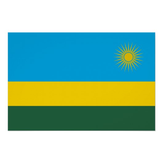 Poster Drapeau du Rwanda (Devant)