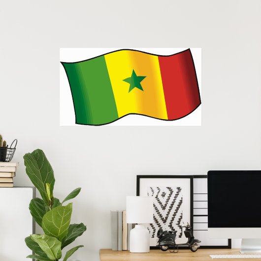Poster Drapeau du Sénégal (Bureau à domicile)