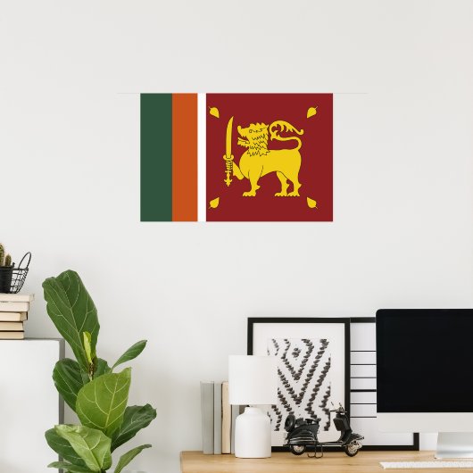 Poster Drapeau du Sri Lanka (Bureau à domicile)