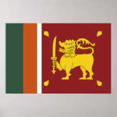 Poster Drapeau du Sri Lanka (Devant)