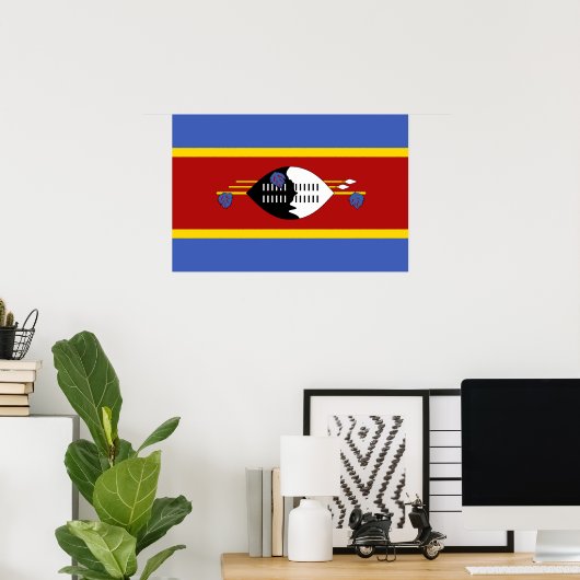 Poster drapeau du Swaziland (Bureau à domicile)