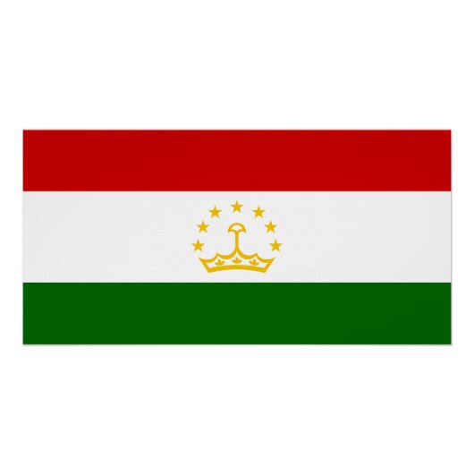 Poster Drapeau du Tadjikistan (Devant)