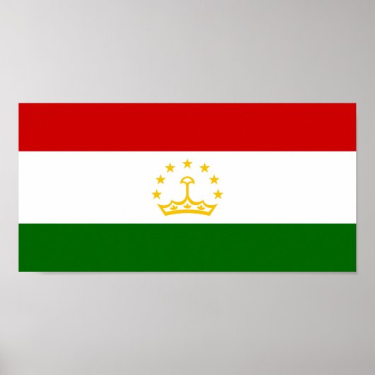Poster Drapeau du Tadjikistan (Devant)