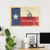 Poster Drapeau du Texas et de Gadsden (Bureau à domicile)