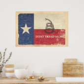 Poster Drapeau du Texas et de Gadsden (Cuisine)