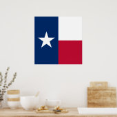 Poster Drapeau du Texas : Longhorns, l'État de l'étoile s (Cuisine)