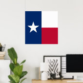 Poster Drapeau du Texas : Longhorns, l'État de l'étoile s (Bureau à domicile)