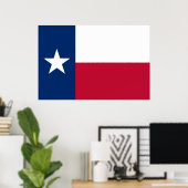 Poster Drapeau du Texas : Longhorns, L'étoile solitaire d (Bureau à domicile)