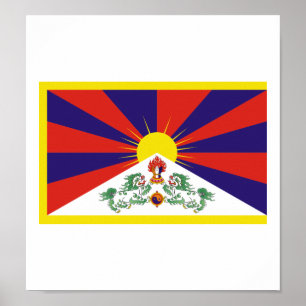 Poster Drapeau du Thibet