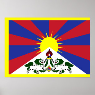 Poster Drapeau du Tibet