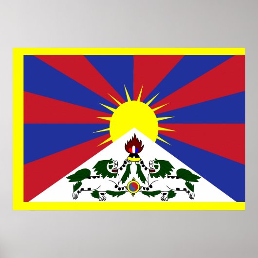 Poster Drapeau du Tibet (Devant)