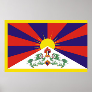Poster Drapeau du Tibet libre