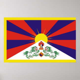 Poster Drapeau du Tibet libre