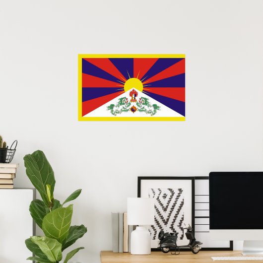 Poster Drapeau du Tibet libre (Bureau à domicile)