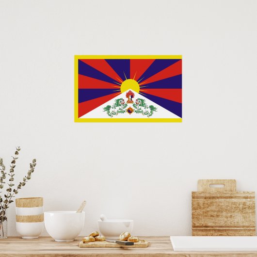 Poster Drapeau du Tibet libre (Cuisine)