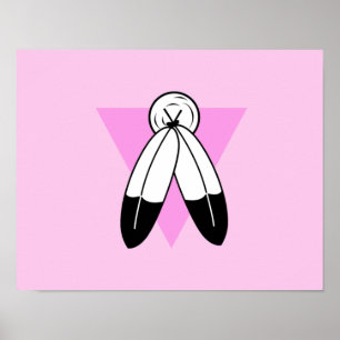 Poster Drapeau du triangle rose Two-Spirit