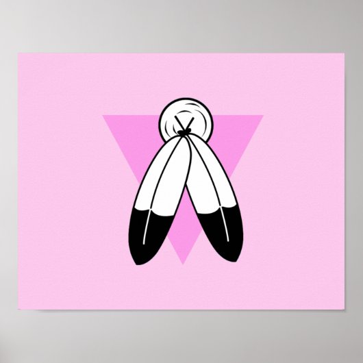 Poster Drapeau du triangle rose Two-Spirit (Devant)