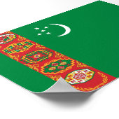 Poster Drapeau du Turkménistan (Coin)