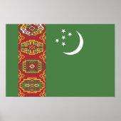 Poster Drapeau du Turkménistan (Devant)