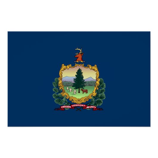 Poster Drapeau du Vermont (Devant)