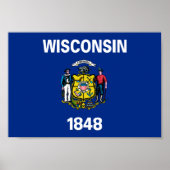Poster Drapeau du Wisconsin (Devant)