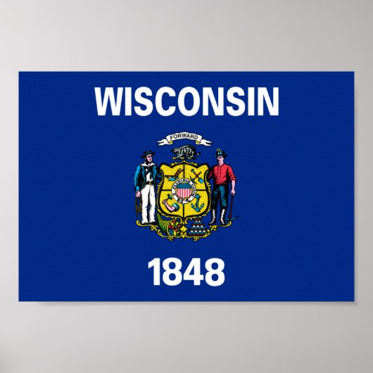 Poster Drapeau du Wisconsin (Devant)