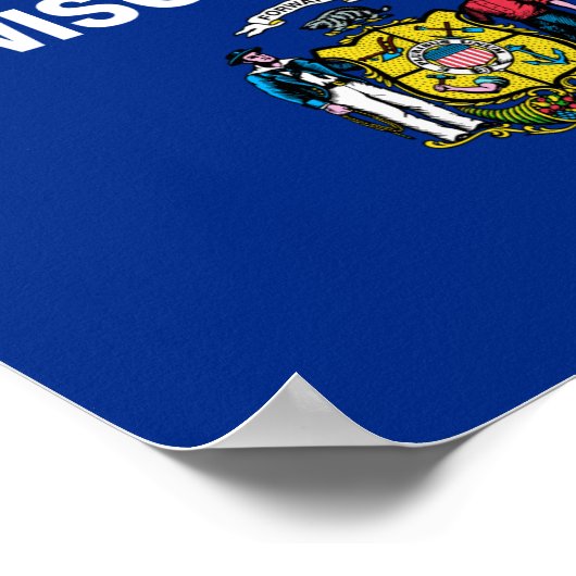Poster Drapeau du Wisconsin (Coin)