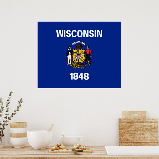 Poster Drapeau du Wisconsin (Cuisine)