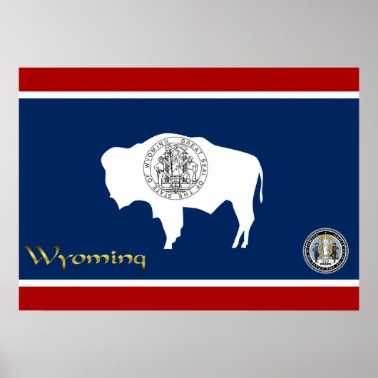 Poster Drapeau du Wyoming (Devant)