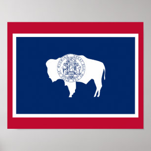 Poster Drapeau du Wyoming