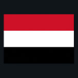 Poster Drapeau du Yémen<br><div class="desc">The Yemen flag is a tribande horizontale. The used colors in the flag are red,  white,  black. The proportion of the Yemen flag is 2:3. La Flag of Yemen a adopté en 1990. La première utilisation de la création de current flag design en 1990.</div>