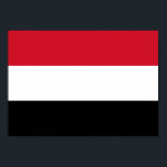 Poster Drapeau du Yémen<br><div class="desc">The Yemen flag is a tribande horizontale. The used colors in the flag are red,  white,  black. The proportion of the Yemen flag is 2:3. La Flag of Yemen a adopté en 1990. La première utilisation de la création de current flag design en 1990.</div>
