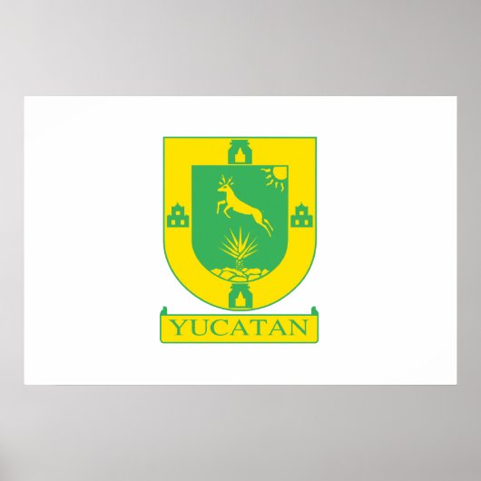 Poster Drapeau du Yucatan, Mexique (Devant)