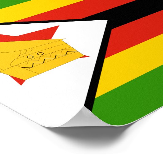 Poster Drapeau du Zimbabwe (Coin)