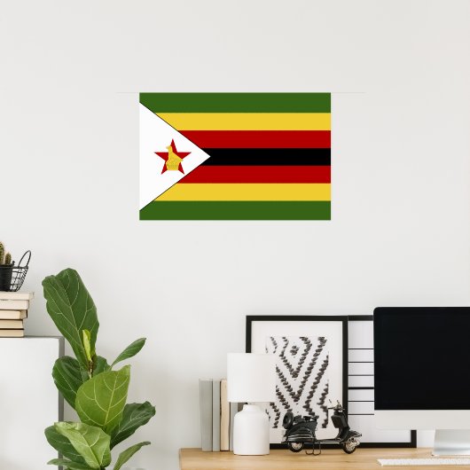 Poster drapeau du Zimbabwe (Bureau à domicile)
