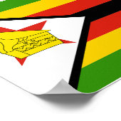 Poster Drapeau du Zimbabwe (Coin)