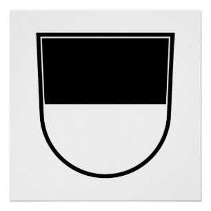 Poster Drapeau d'Ulm ville d'Allemagne symbole emblème li