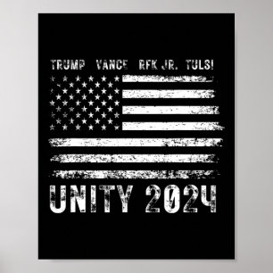 Poster Drapeau d'unité grunge vintage 2025 Trump Vance Rf