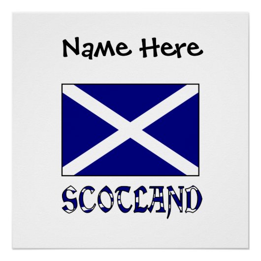 Poster Drapeau Écossais Écosse Noir Personnalisation (Devant)