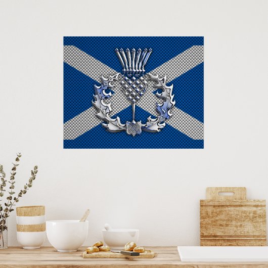 Poster Drapeau écossais en fibre de carbone (Cuisine)