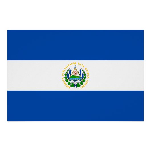 Poster Drapeau El Salvador (Devant)