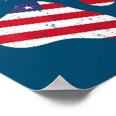 Poster Drapeau Empreinte de patte américain de chien USA  (Coin)