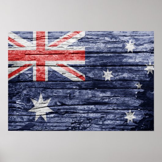Poster Drapeau en bois australien (Devant)