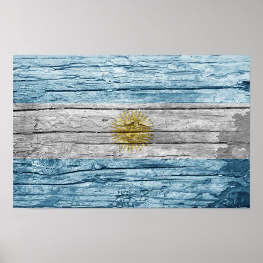 Poster Drapeau en bois d'Argentine (Devant)