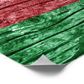 Poster Drapeau en bois d'Azerbaïdjan (Coin)