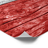 Poster Drapeau en bois de Pologne (Coin)