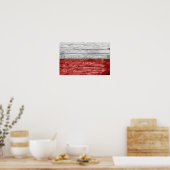Poster Drapeau en bois de Pologne (Cuisine)